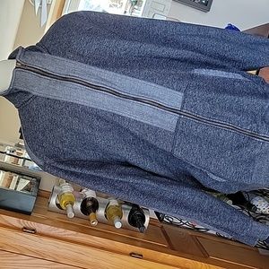 SEANJOHN. zip front denim embellished sweatshirt. 2xl